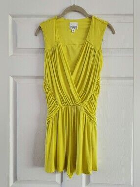 Kardashians for Bebe Collection Neon Yellow Romper, New Without Tag, Size S